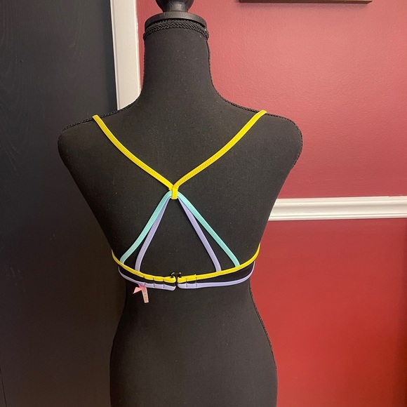 Victoria's Secret Black Bra with Colorful Straps - Picture 3 of 6